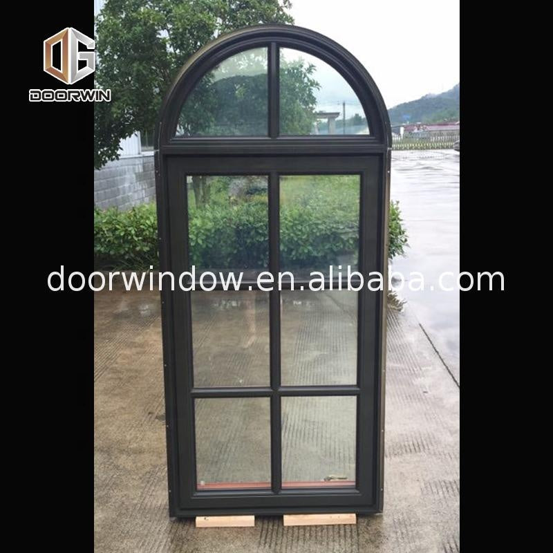 Doorwin 2021Top arch timber windows soundproof picture aluminum round open