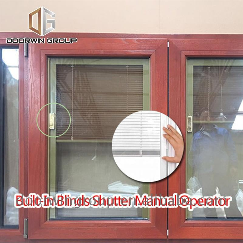 Doorwin 2021Canada red oak wood clad cheap price aluminum profile french type double glazed house window