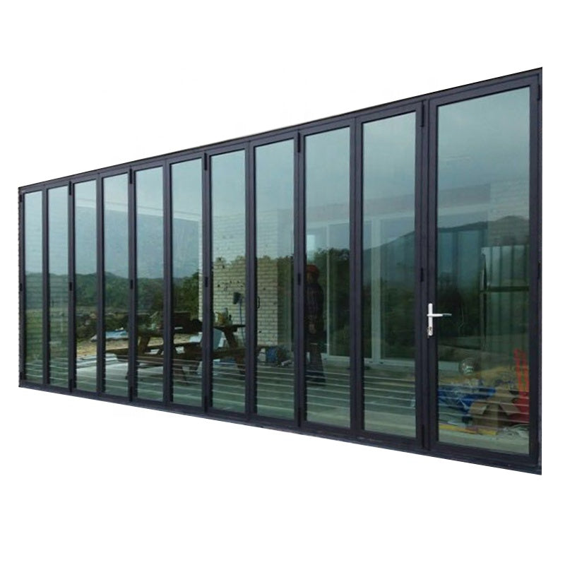 Doorwin 2021Thermal break aluminum 8 panels lowes bi fold outdoor bi folding door Bifold folding foldable bifolding accordion windows