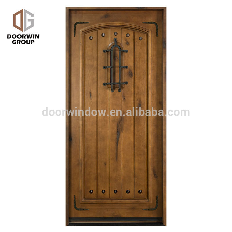 Doorwin 2021Solid wood frame arched top design knotty alder home doors with OEM/ODM