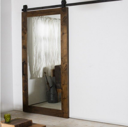 Doorwin 2021Modern design Prettywood Modern Interior Solid Wooden Sliding Barn Door With Steel Hardware Set
