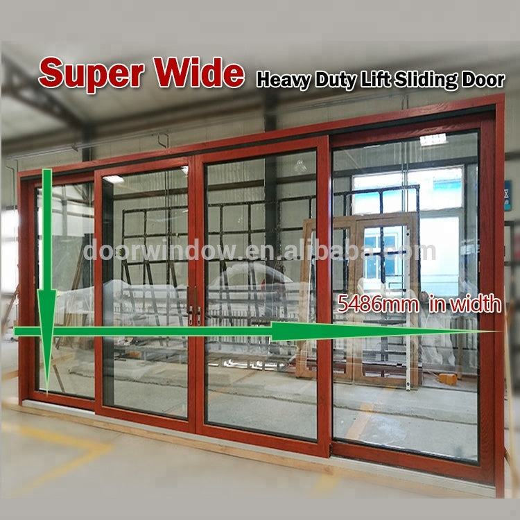 Doorwin 2021Super wide lift sliding door solid oak with exterior aluminum cladding sliding door system from China brand