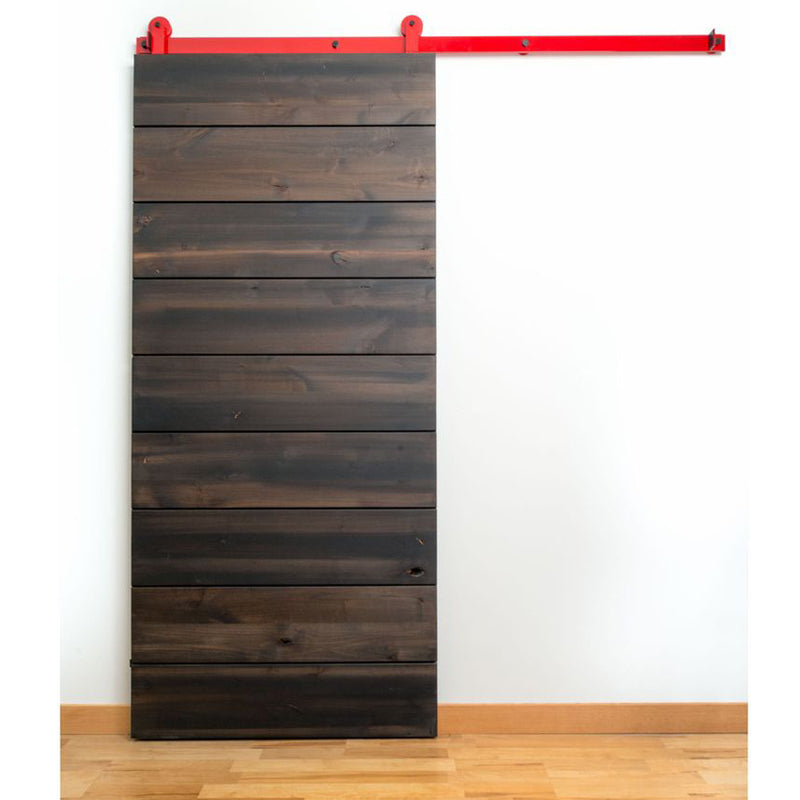 Doorwin 2021Rail Only Rustic Horizontal Plank Sliding Barn Door