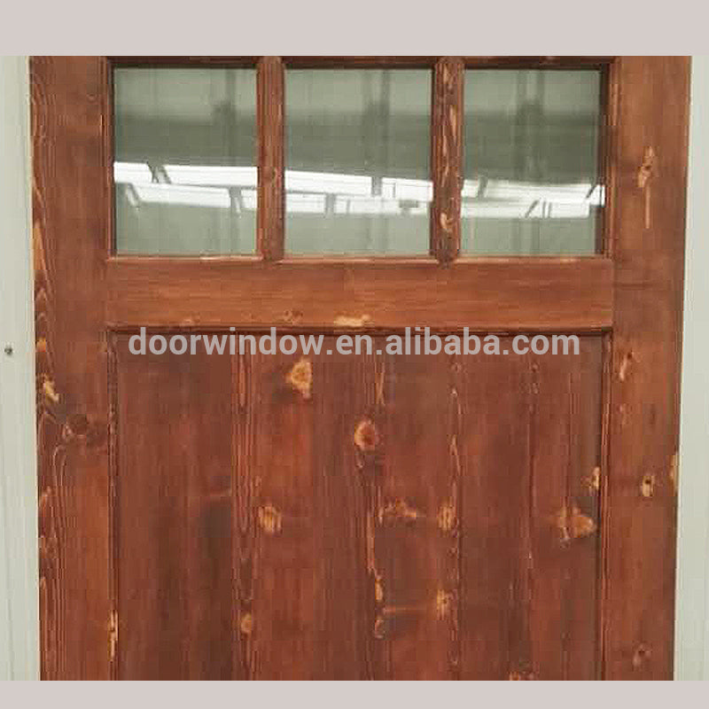 Doorwin 2021High quality manufacturer wooden decorative Surface stained oak wood main door designs barn door with fully tempered glass