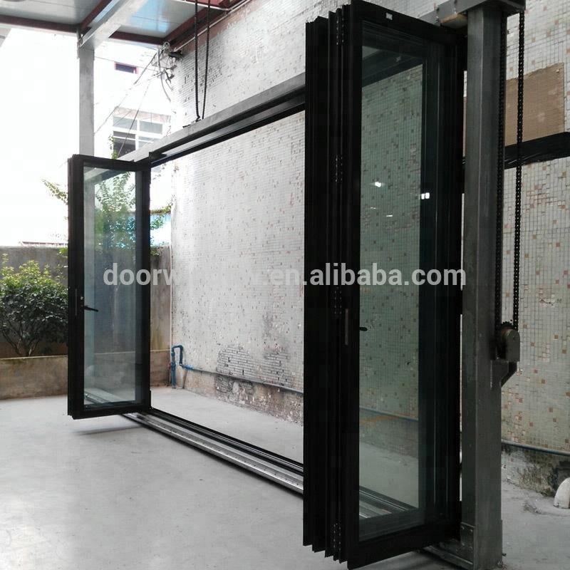 Doorwin 2021Cheap Thermal break aluminum bi folding door with Korea hardware certified tempered glass bi-folding door