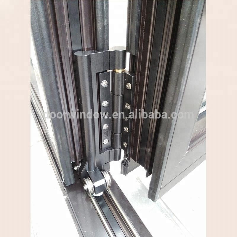 Doorwin 2021Cheap Thermal break aluminum bi folding door with Korea hardware certified tempered glass bi-folding door