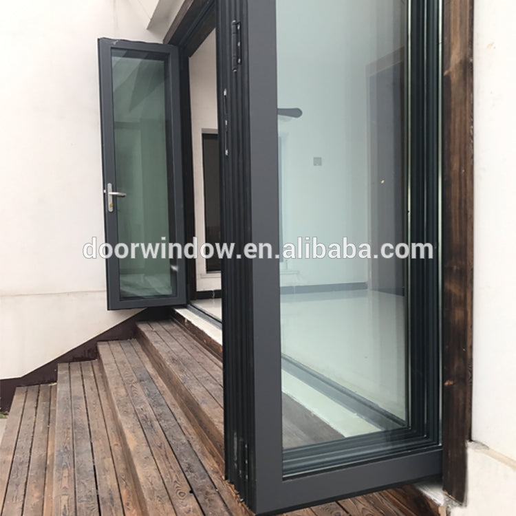 Doorwin 2021Korea hardware thermal break aluminium ykk folding door Aluminium frame sliding glass folding accordion windows