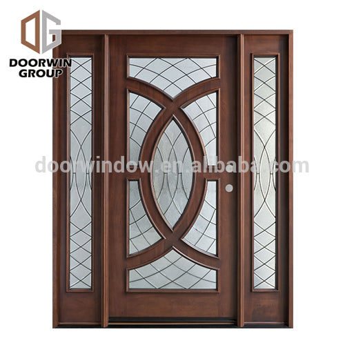 Doorwin 2021Expensive antique wooden double door designs red oak glass swing door