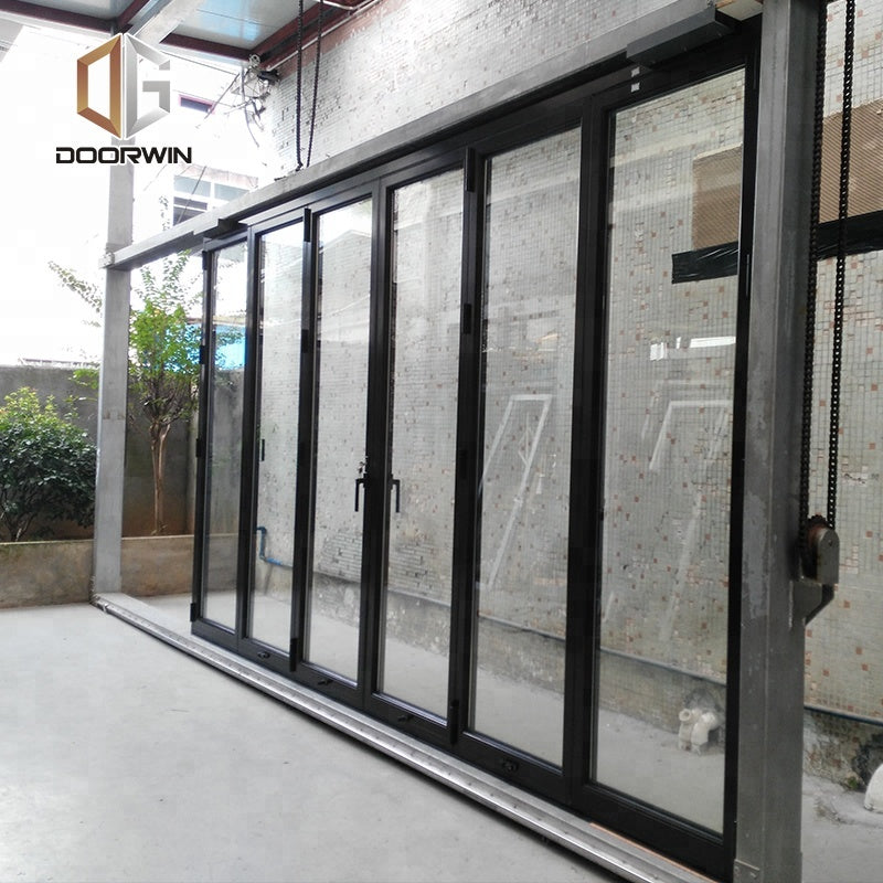 Doorwin 2021Aluminum garage used more panels pivot hinged space saving heavy duty bi folding doors