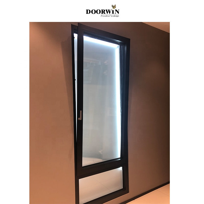 Doorwin 2021Top 10 supplier thermal break aluminum Double Glazed tempered glass window Aluminum frame glass casement windows