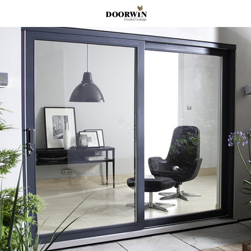 Doorwin 2021Wholesaler Aluminum alloy building material Open Outside double glazed glass Large size French style design sliding doors