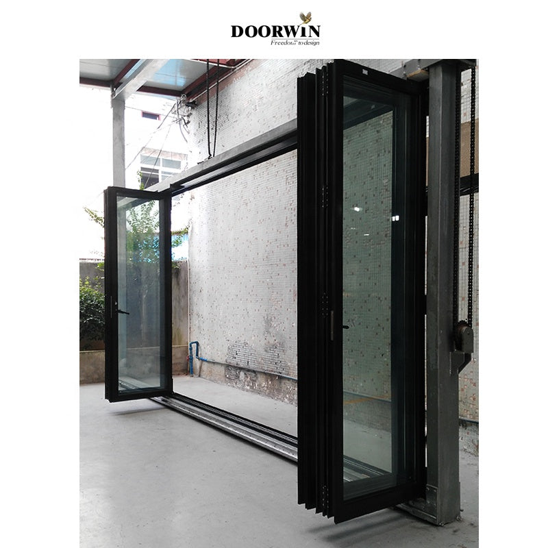 Doorwin 2021Hot sale good price powder coating outdoor exterior more panel double aluminium bi folding glass door