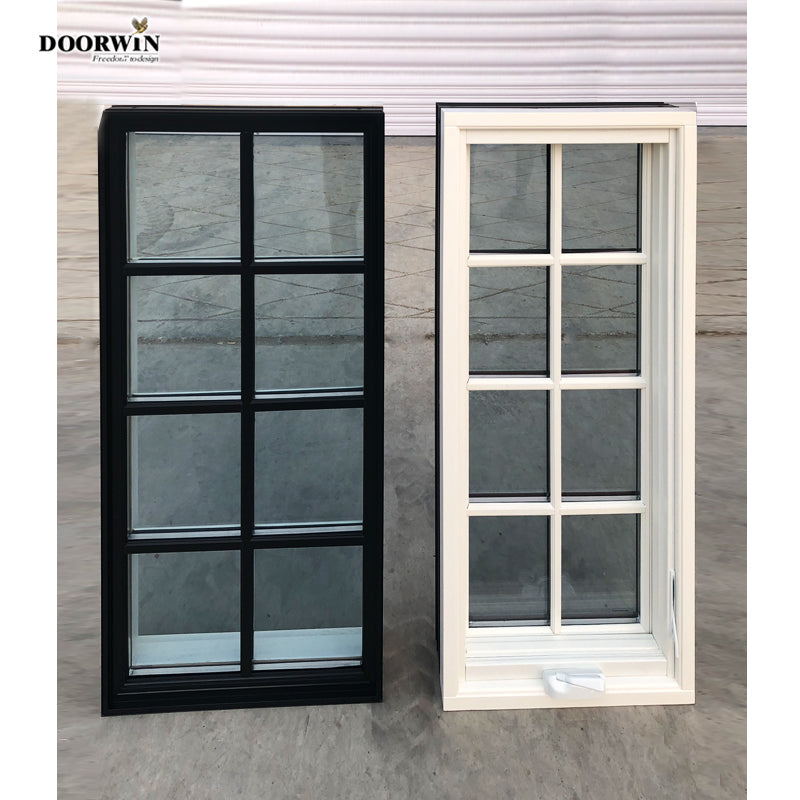 Doorwin 2021Best Price Latest Design Aluminum Clad Wood American Casement Windows with Foldable Crank Handle