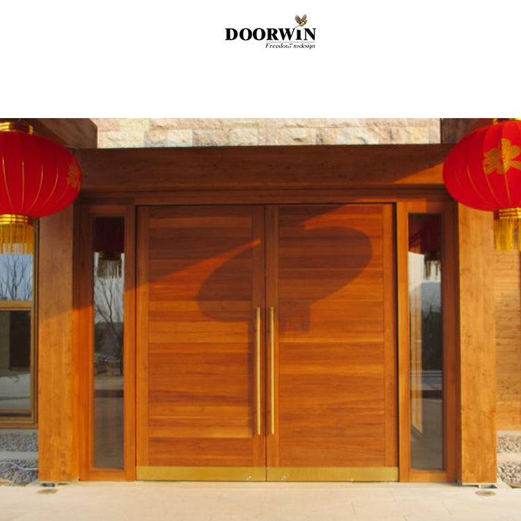 Doorwin 20212018 Hot sell teak wood doors exterior front doors knotty alder pine larch single entrance wood door entry