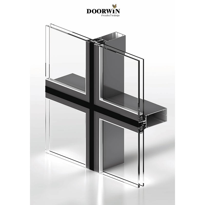 Doorwin 2021Topwindow Thermal Break Stick Frameless Profile Aluminium Glass And Aluminum And Curtain Wall