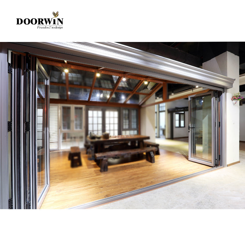 Doorwin 2021AAMA,NFRC,NAFS 2020 American standard modern German hardware waterproof thermal break patio folding doors