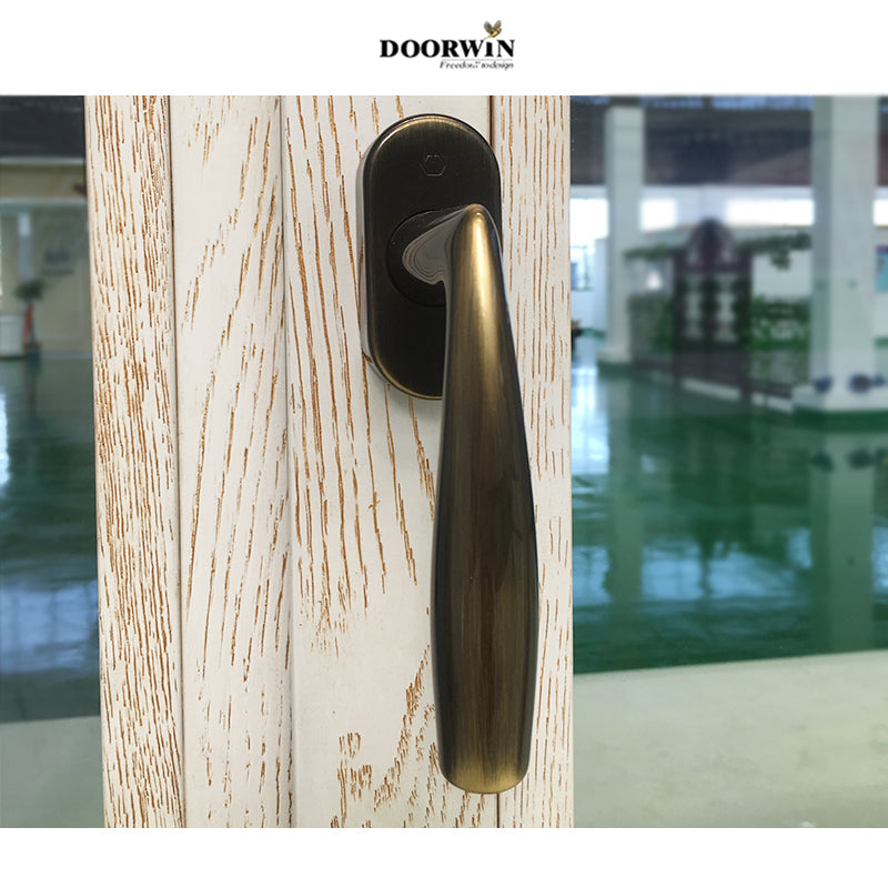 Doorwin 2021Aluminum wood material high quality wood grain color glass casement tilt and turn window