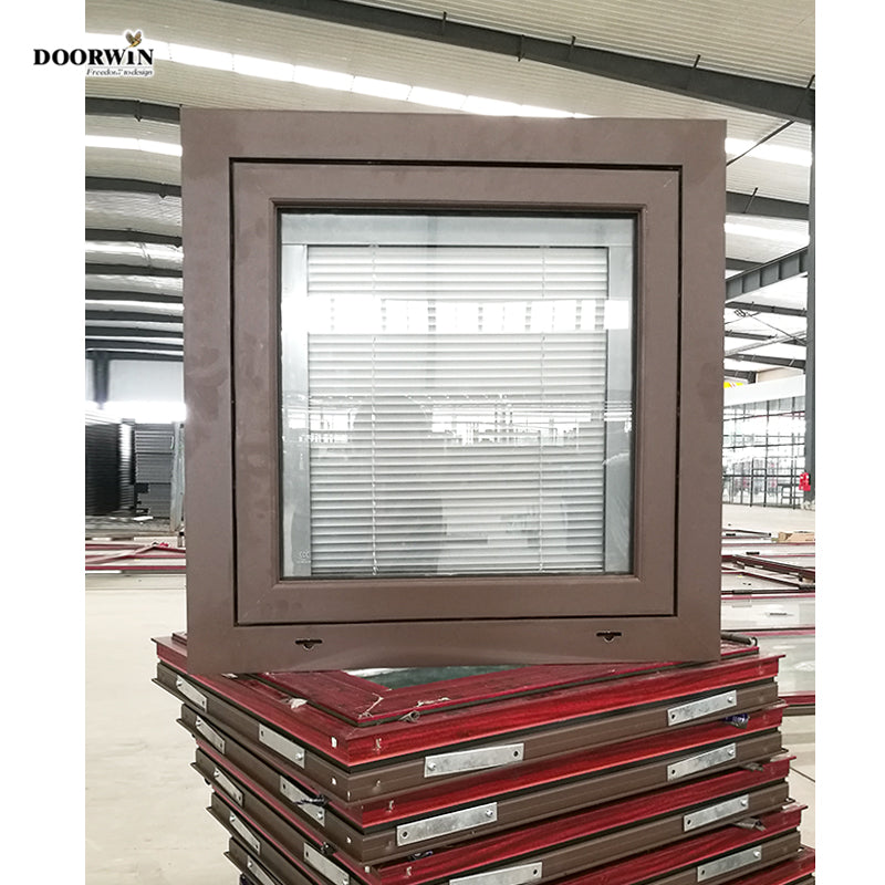 Doorwin 2021Good quality hinge aluminium window for tilt and turn Brown wood design windows buildings ideas for depot & home window sale