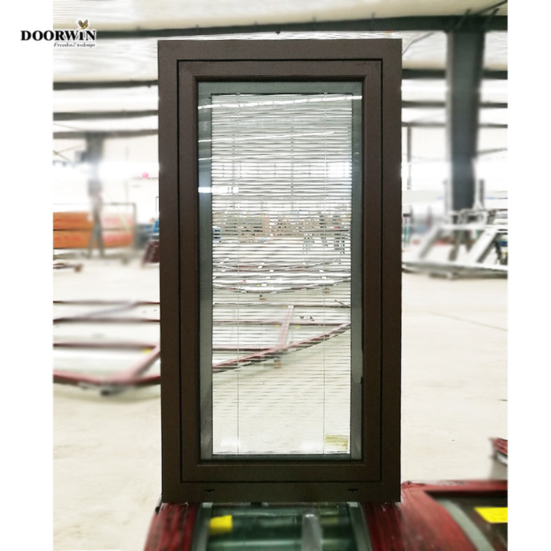 Doorwin 2021Factory direct cheap prices wood grain thermal break aluminum window with shutter