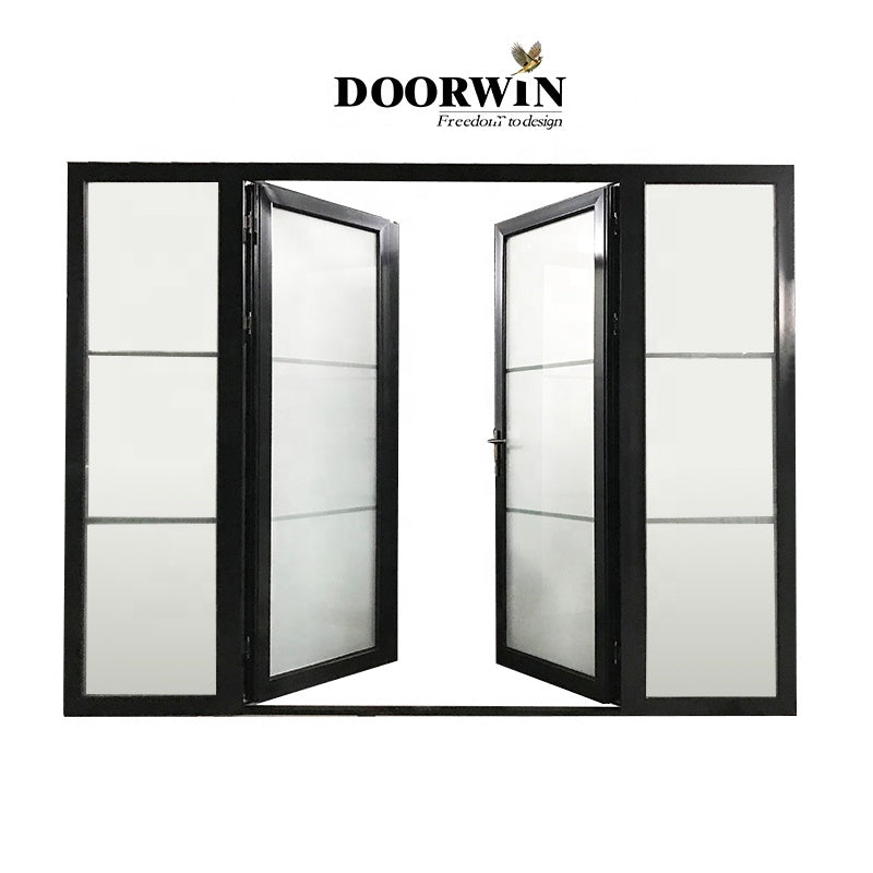 Doorwin 2021Hot selling custom commercial doors swinging steel security entry New design aluminum stained glass partition door swing doors