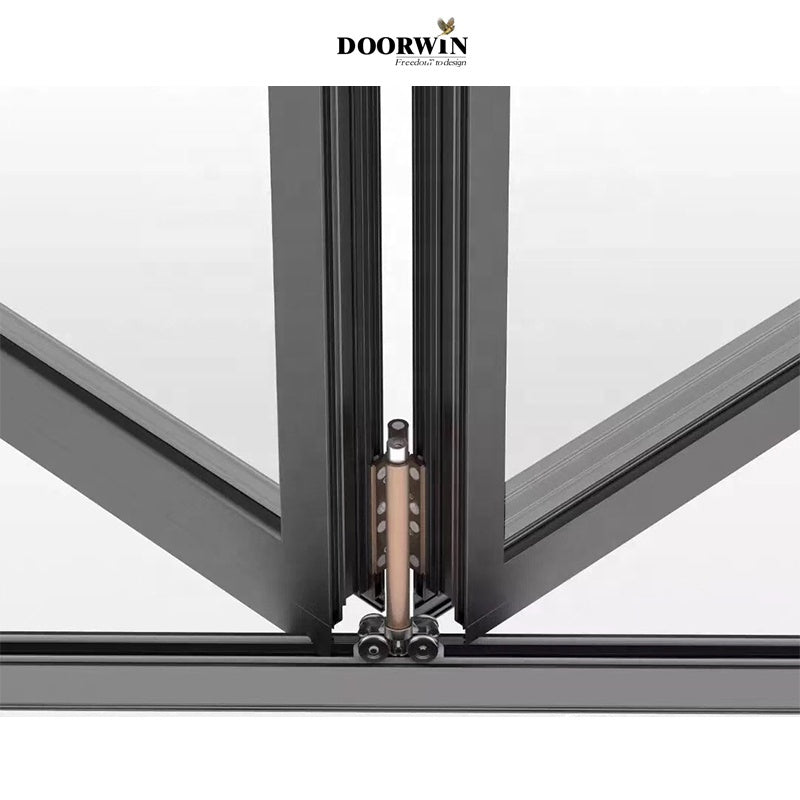Doorwin 2021Hot sale good price powder coating outdoor exterior more panel double aluminium bi folding glass door