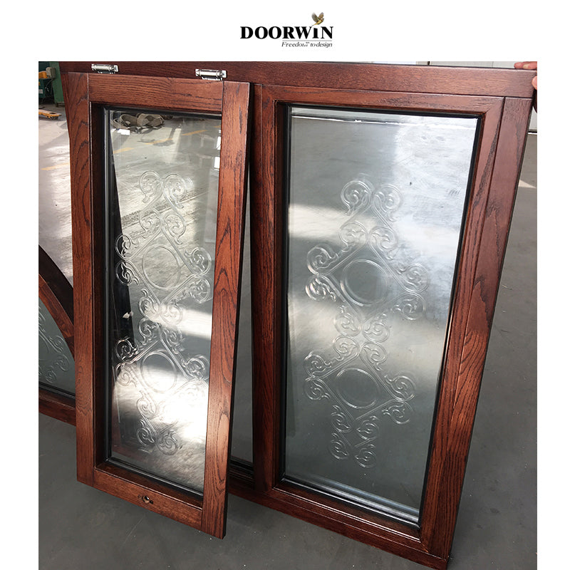 Doorwin 2021Customized Comfortable new design special shape termopanel windows teak wood windows teak wood window design