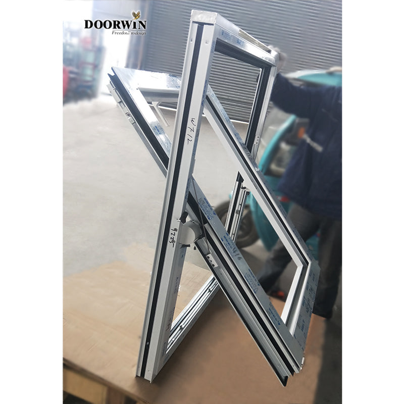 Doorwin 2021Hot Sale Top Hung Soundproof Waterproof Powder Coated White Aluminum Awning Swing Glass Window