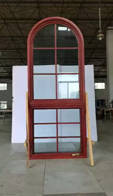 Doorwin 2021Hot Sales Round Top Special Shape CE NFRC outswing outward opening window solar glass film traditional window with fly screen