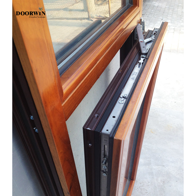 Doorwin 2021Made in China Latest Design Inside Open Aluminum Clad Wood 3 Glass Solid Wooden Tilt And Turn Casement Windows
