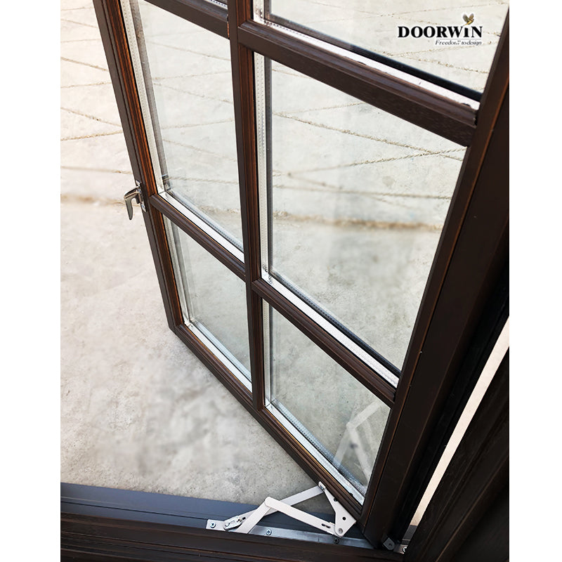 Doorwin 2021Best quality High Performance Tempered Glass American Style Crank Open Casement Windows