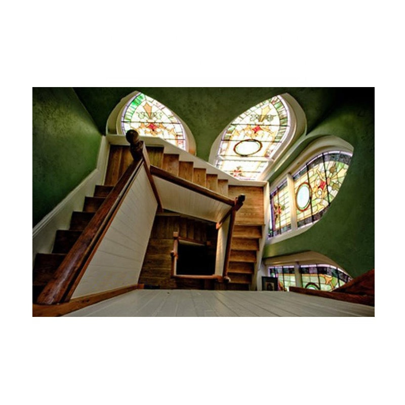 Doorwin 20212020 Hot sale custom made christ church wooden window treatments for half arched windows
