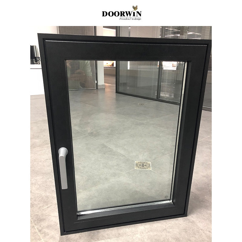 Doorwin 2021Top 10 supplier thermal break aluminum Double Glazed tempered glass window Aluminum frame glass casement windows