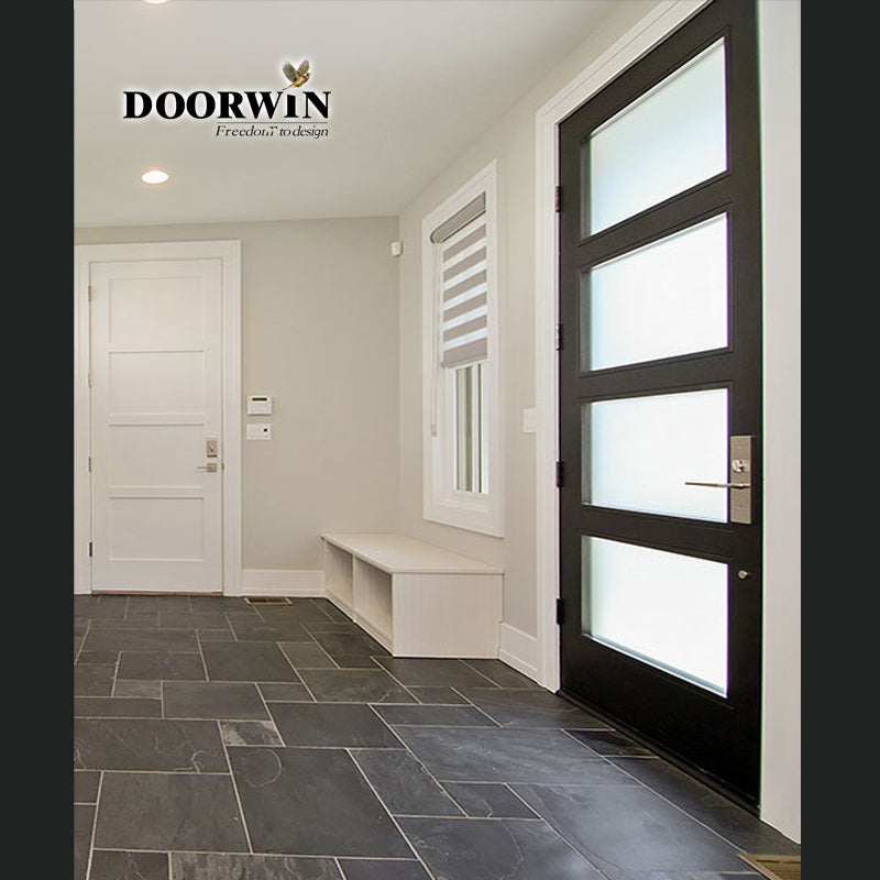 Doorwin 202110 years warranty traditional oak pine cherry solid wood entry swings both ways doors