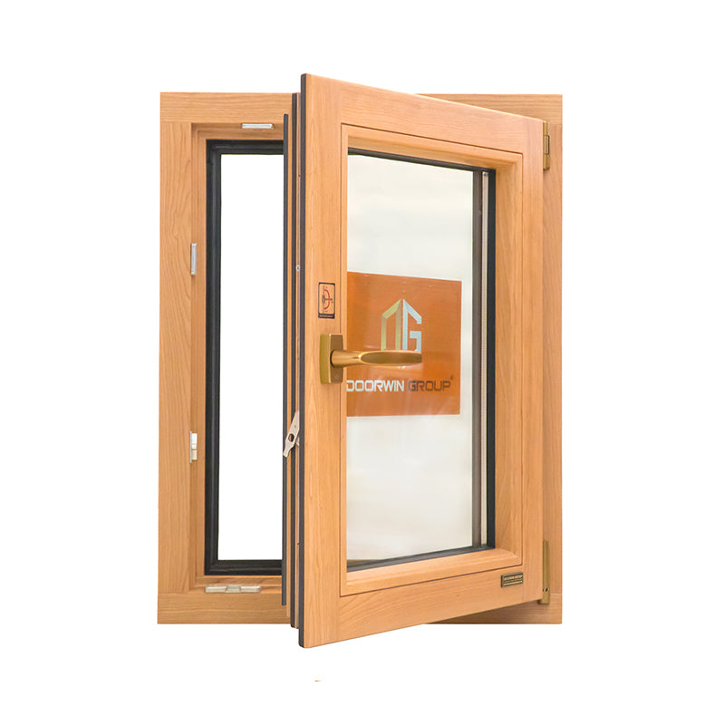 Doorwin 2021new design buy tilt and turn inward opening oak wood casement windows manufacture