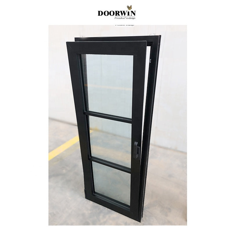 Doorwin 2021Modern Black Aluminum Tilt And Turn Casement Window With Grill Design And Mosquito Net For Homes