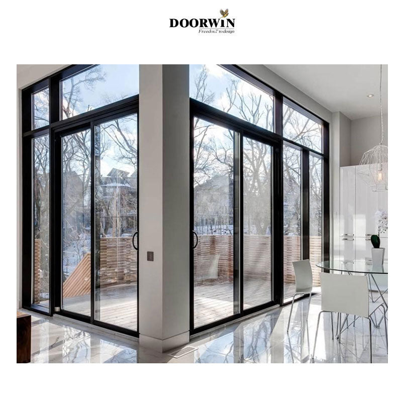 Doorwin 202110 Years Warranty Square Shape Thermal Break Aluminum Alloy With Germany Handle Easy To Open Narrow Frame Sliding Doors