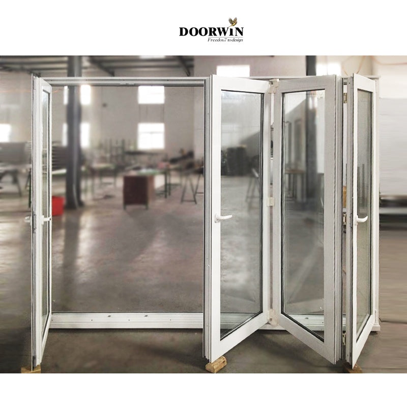 Doorwin 2021Best selling Aluminum Bi Folding Door Horizontal openning style bi folding window and door Hollow Glass Accordion