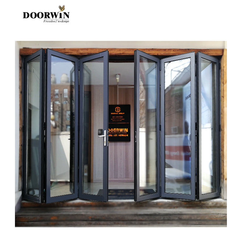 Doorwin 2021Princeton modern design excellent big view heavy duty glass aluminum bi folding doors