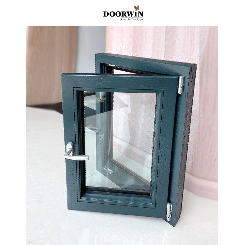 Doorwin 2021NFRC certificate american fullly tempered triple glass Aluminum cald wood tilt turn windows