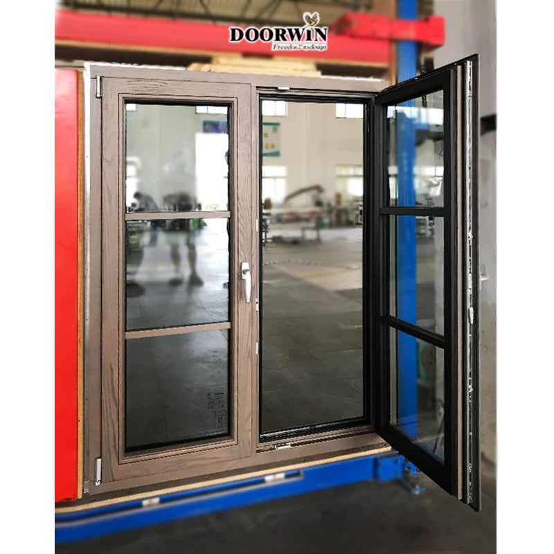 Doorwin 2021Doorwin grill design wood aluminum hardware thermal break arched glass french casement home windows