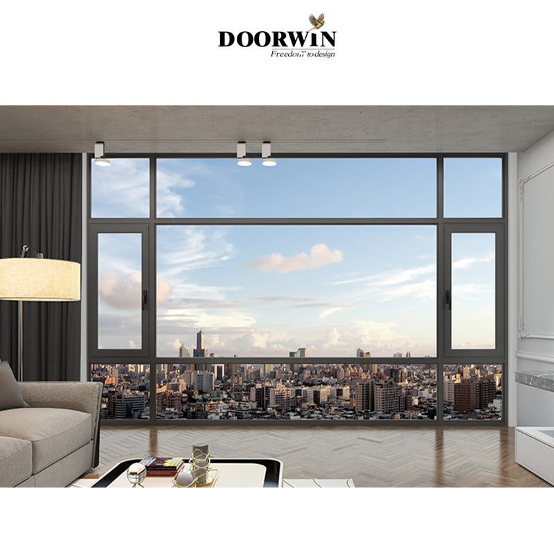 Doorwin 2021Commercial Impact Resistant Design Aluminium Frame Casement Glass Floor To Ceiling Window