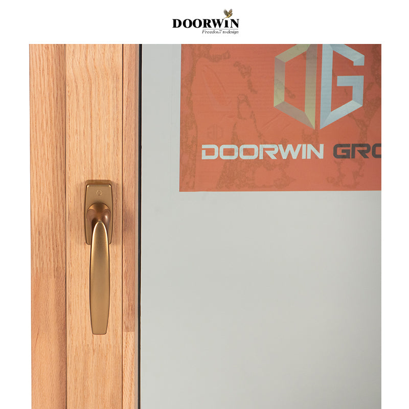 Doorwin 2021CE Standard Thermal Break Wood Color Tilt Turn Cheap Aluminum Windows