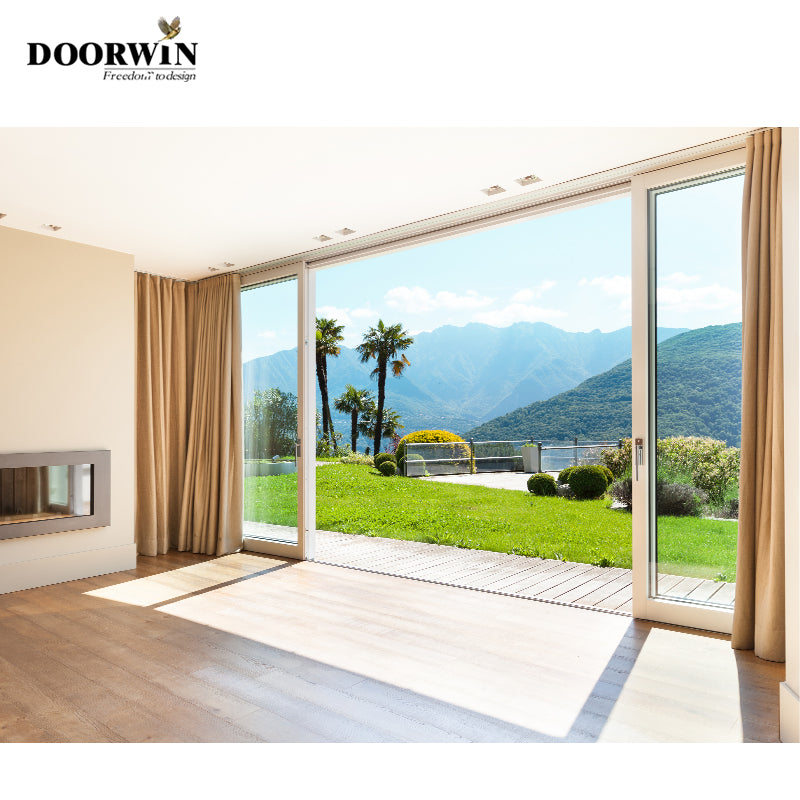 Doorwin 2021High quality double glazing aluminum sound proof sliding aluminum storefront door