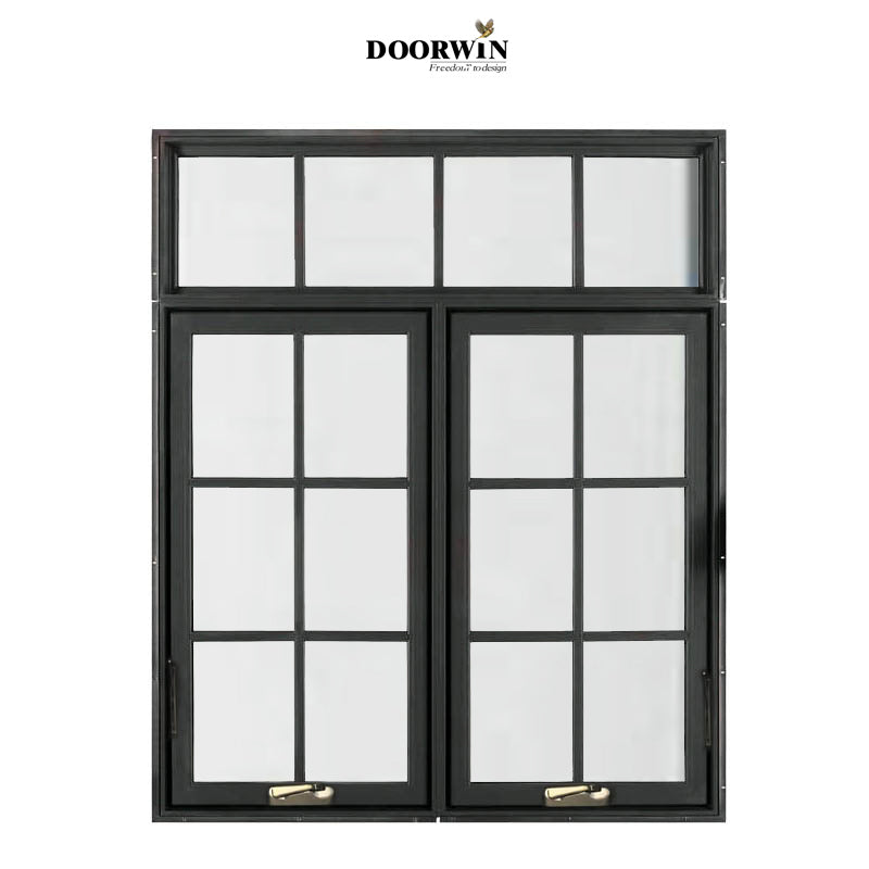 Doorwin 2021high quality customrizd American style with grills design Double Glazing crank open casement windows