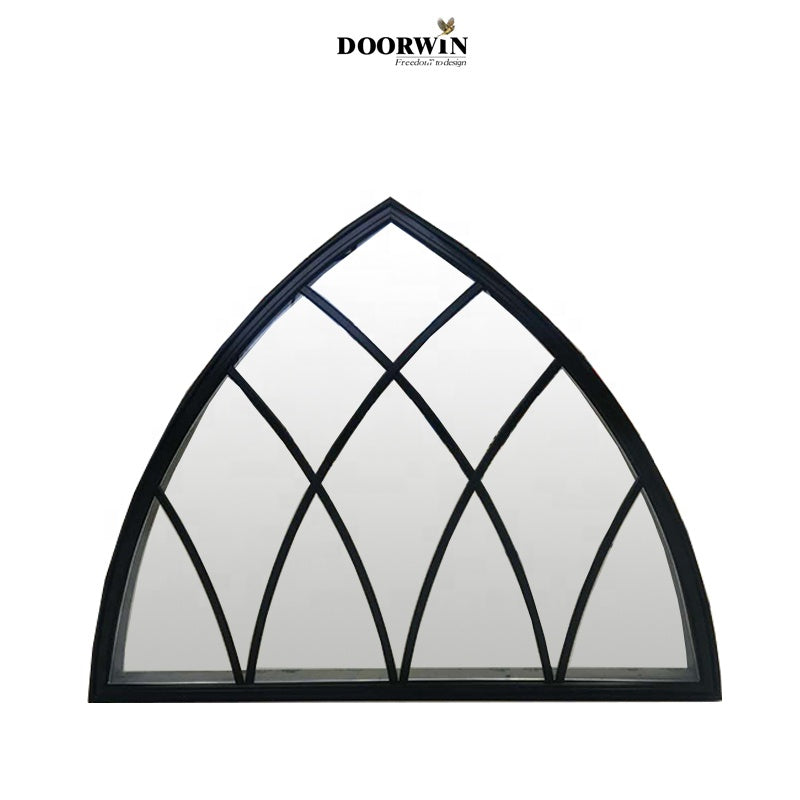 Doorwin 2021Latest Church Design Stained Glass Aluminum clad Wood Timber Awning Crank Type Casement Windows For Churches
