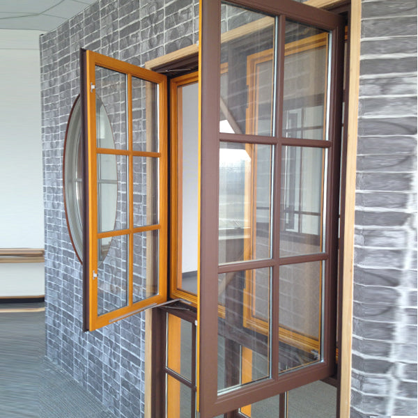 Doorwin 2021buy online french grills modern design crank open aluminum wood casement windows