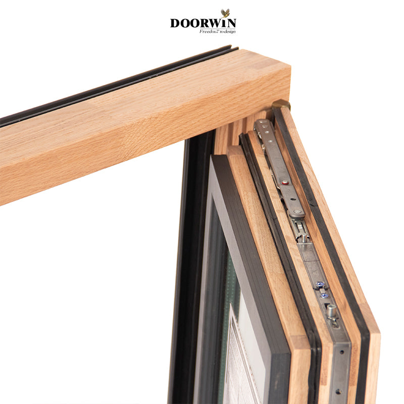 Doorwin 2021CE Standard Thermal Break Wood Color Tilt Turn Cheap Aluminum Windows