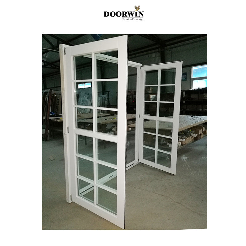Doorwin 2021Fashion insulated divided lite glass white color wood windows home door window for cheap design house wooden style