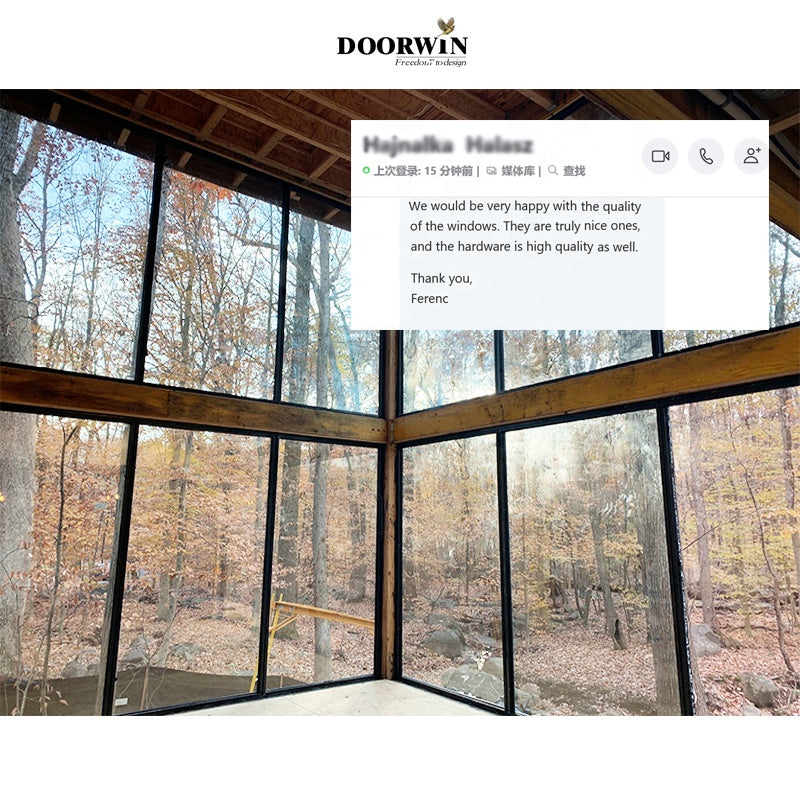 Doorwin 2021Aluminum slim frame windows for panoramic balcony double glazed window door export to USA