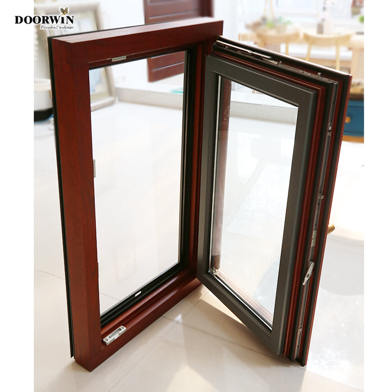 Doorwin 2021Luxury European style aluminium clad wood casement window with low e glass